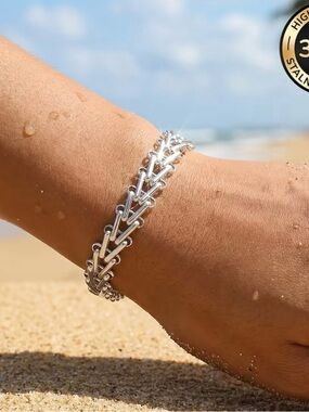 Sterling Silver Braided Link Bracelet - Sleek Silver Women's Jewelry